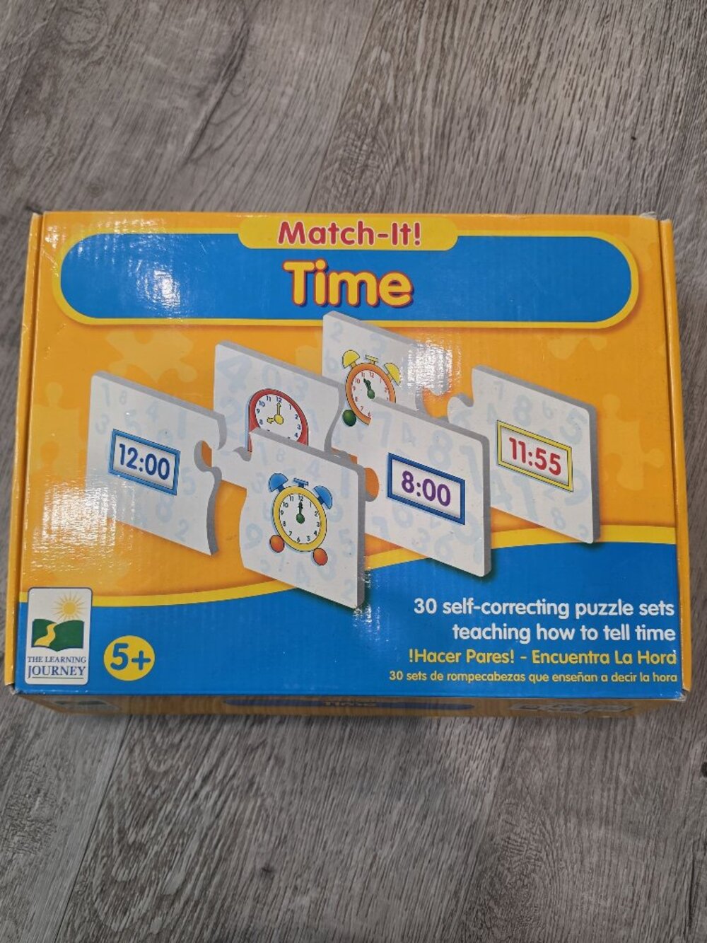 Match-It! Time Puzzle Self-Correcting Pieces Educational Learning Toy Teaches